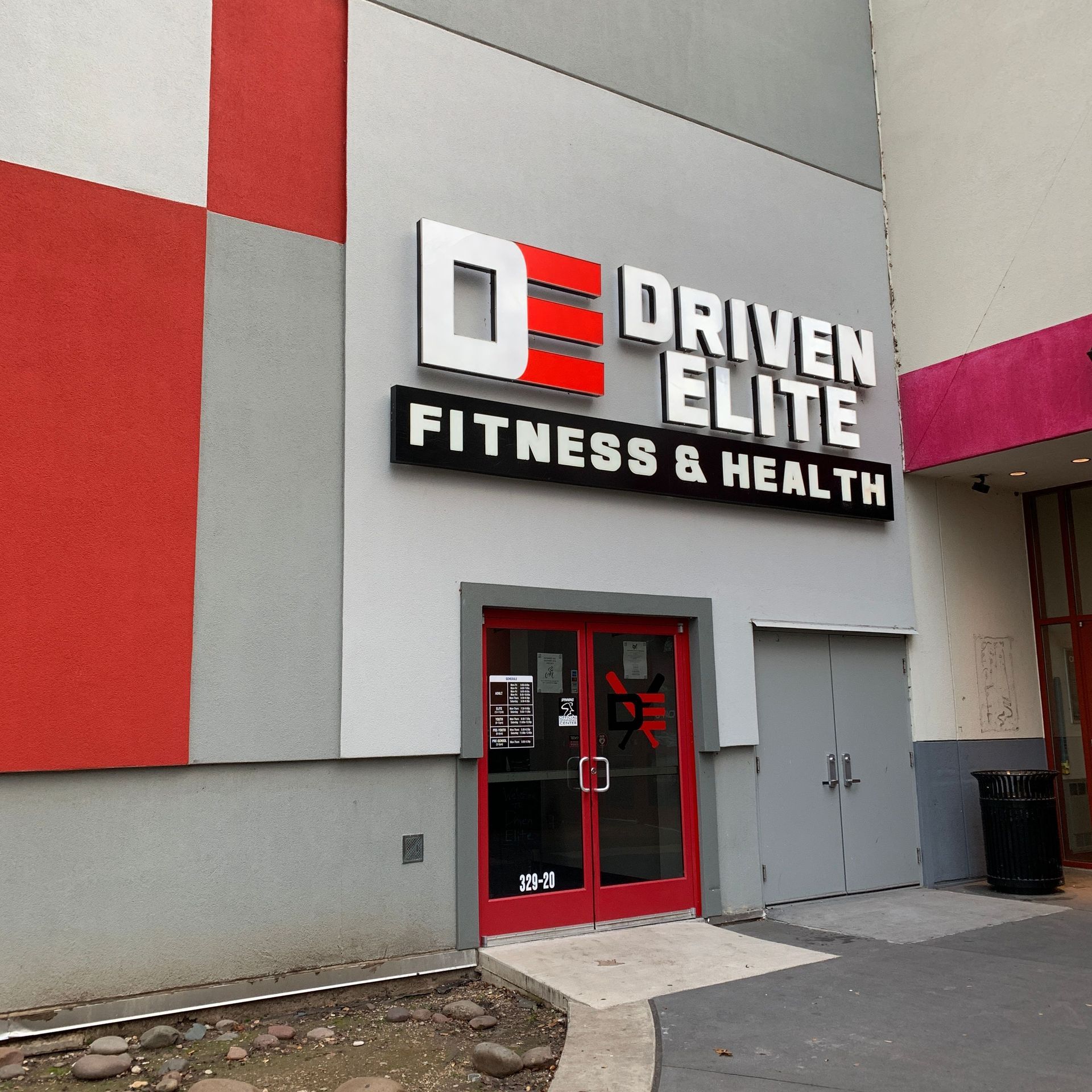 Channel letter storefront sign for Driven Elite Fitness & Health in Argyle, TX.