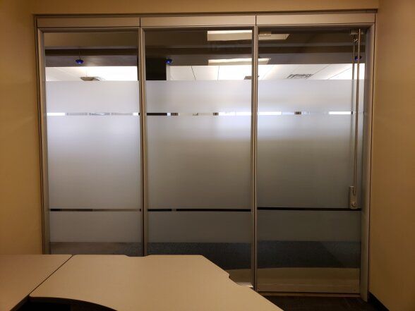 office with frosted glass