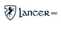 The logo for Lancer Inc. is a shield with a lion on it.