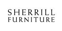 A black and white logo for sherrill furniture on a white background.