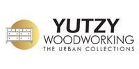 A logo for a company called Yutzy Woodworking the urban collections.