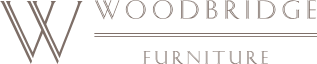 A logo for woodbridge furniture is shown on a white background.