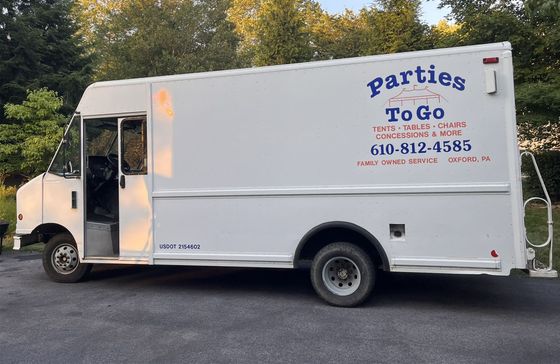 White box truck with 