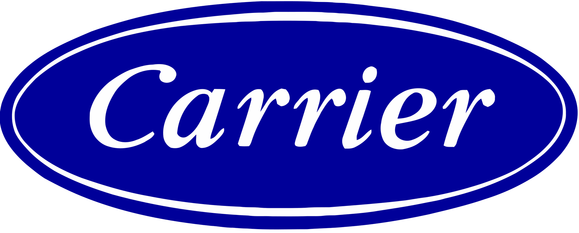 Carrier logo in white text on a blue oval.