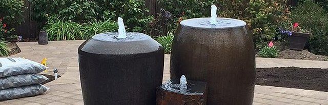 Three fountains with different sizes