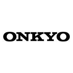 The onkyo logo is black and white on a white background.