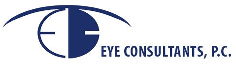 Eye Consultants, P.C. logo with blue stylized eye and text on white background