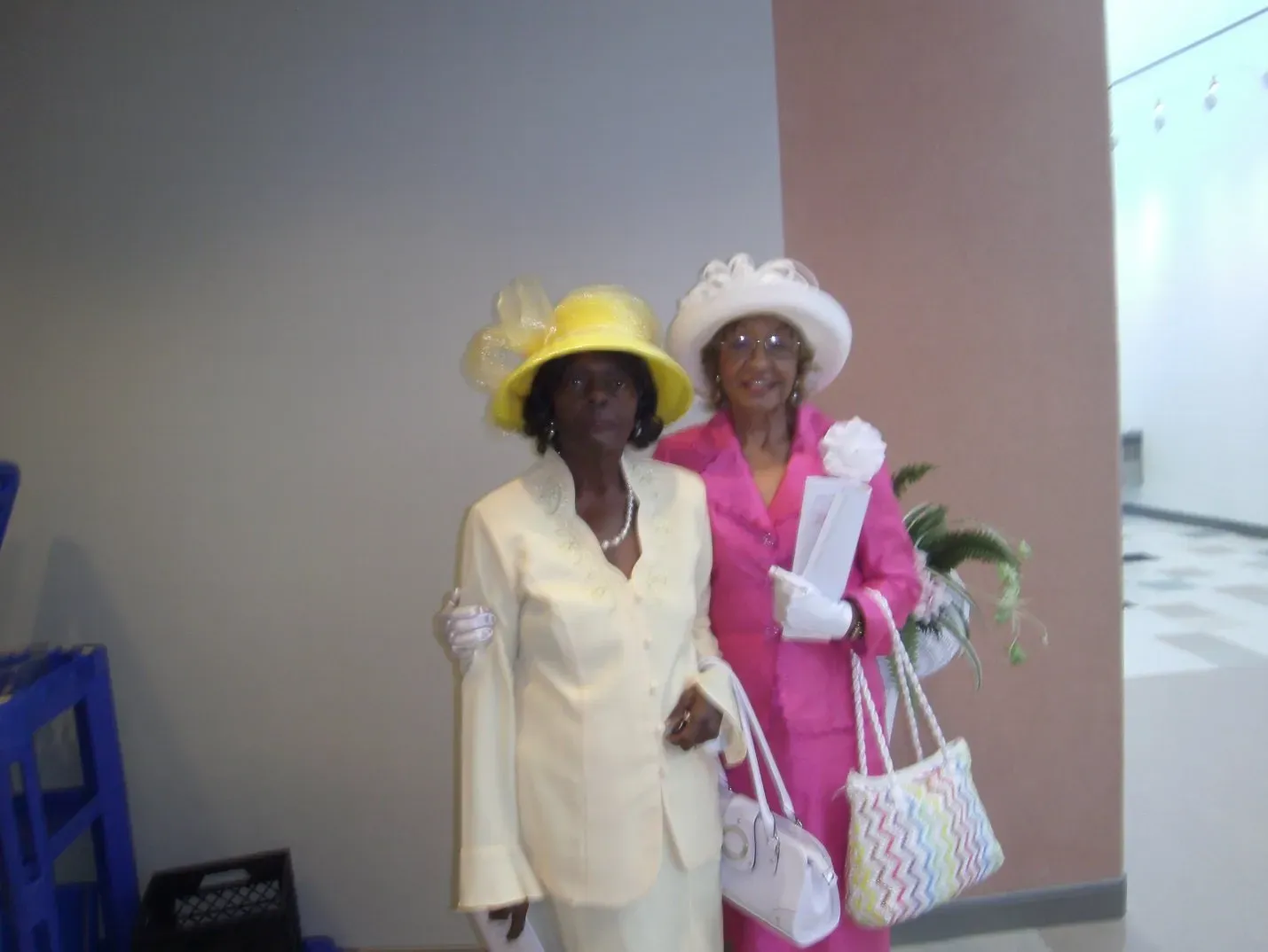 Women wearing colorful attire