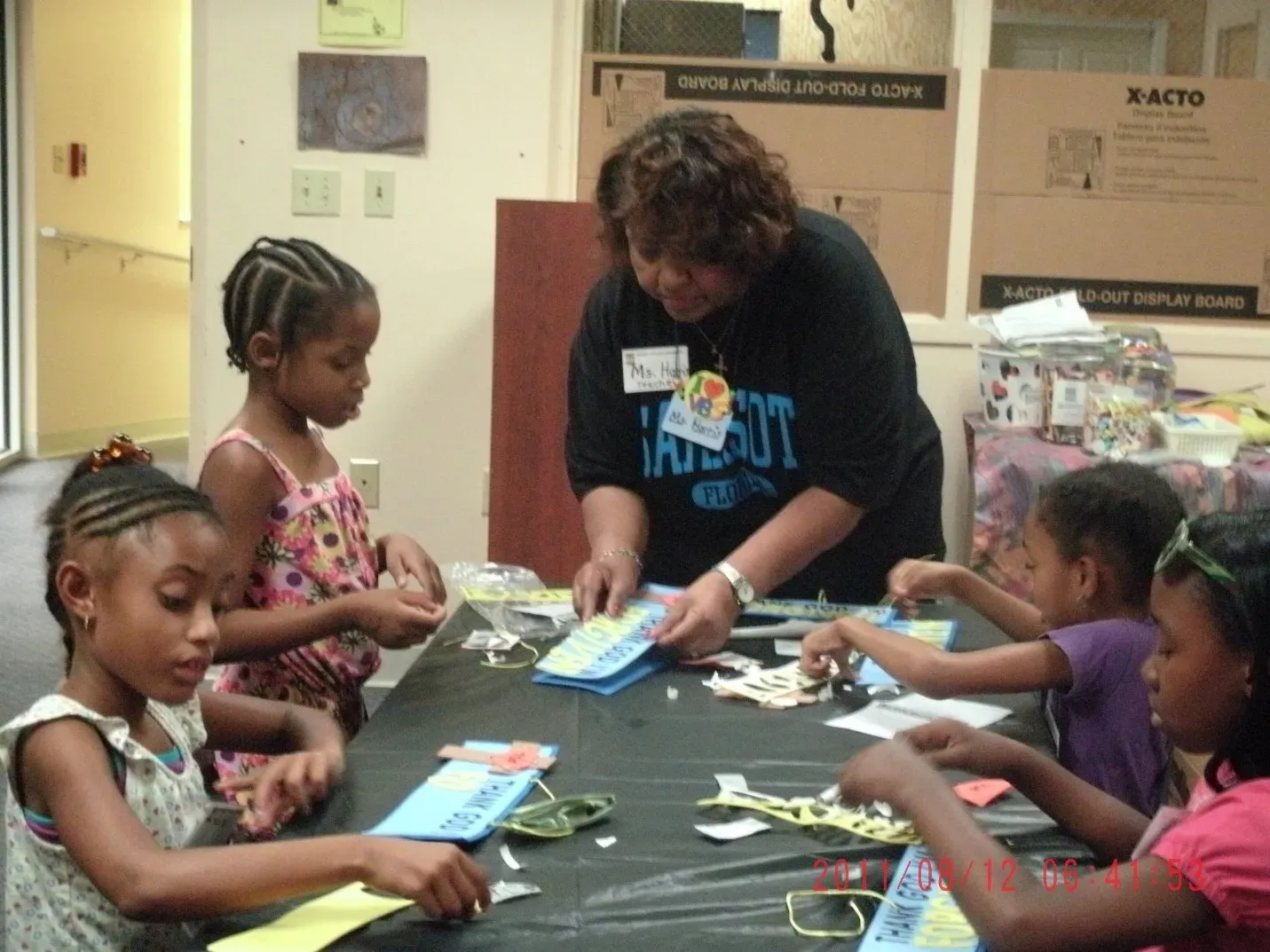 Children doing artworks
