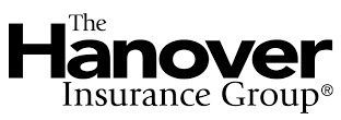 The hanover insurance group logo is black and white.