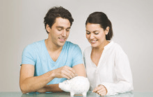 Couple saving money