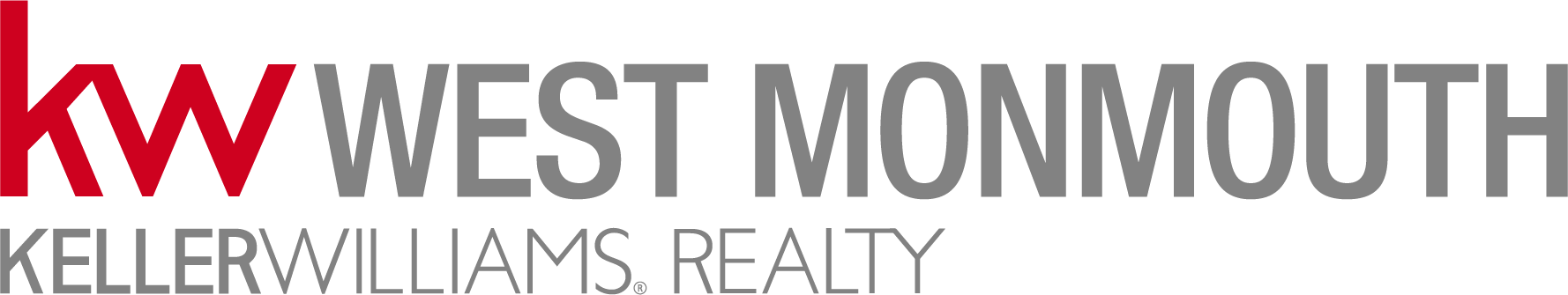 KW West Monmouth logo with red KW letters, grey text: KELLER WILLIAMS, REALTY.