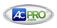 ACPRO.com logo in blue and green on a silver oval background