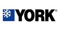 YORK logo with a blue square snowflake icon and bold black text on a white background