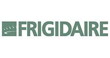 FRIGIDAIRE logo in white on a gray-green background