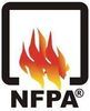 NFPA logo with flames inside a square, and the organization's name below.