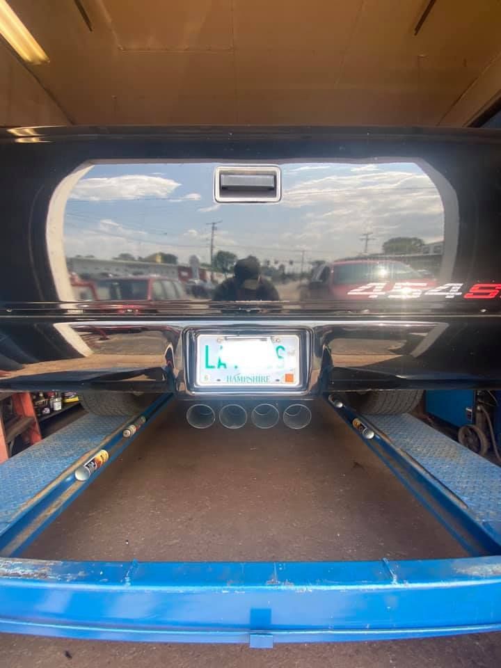 quad exhaust tip rear view