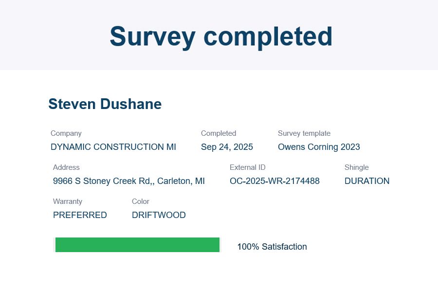 Completed survey 9