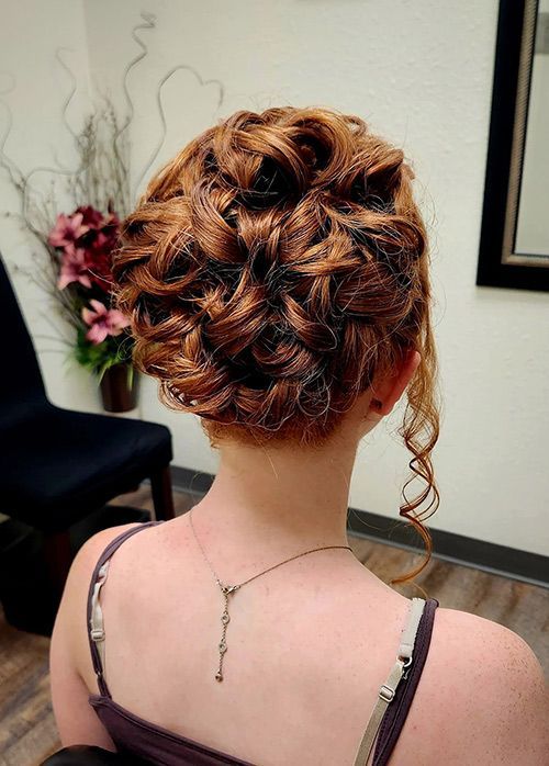 Up-do hairstyle with color