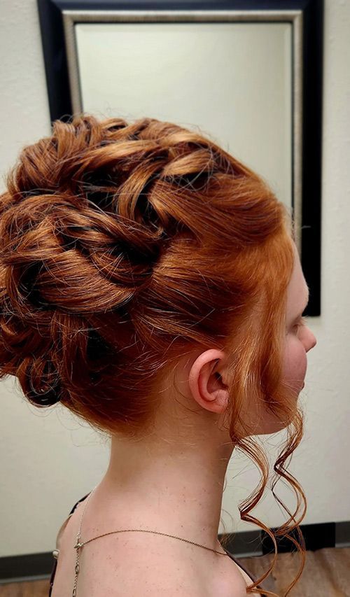 Up-do hairstyle side part