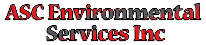 The text "ASC Environmental Services Inc" in red, stylized, bold letters against a white background.