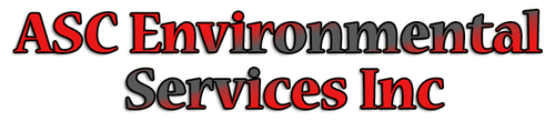 The text "ASC Environmental Services Inc" in red, stylized, bold letters against a white background.