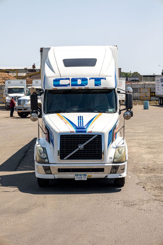 White semi-truck with 