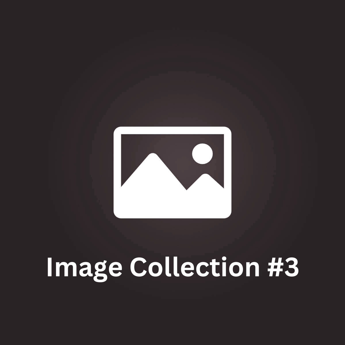 White photo icon with “Image Collection #3” on a dark background
