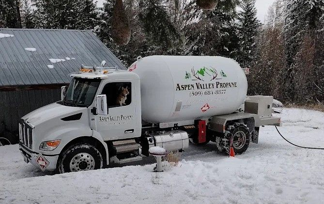 White propane truck with 