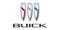 Buick logo featuring three shields with red, silver, and blue accents, above the word