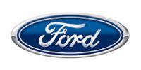 Ford logo: blue oval with silver border, white