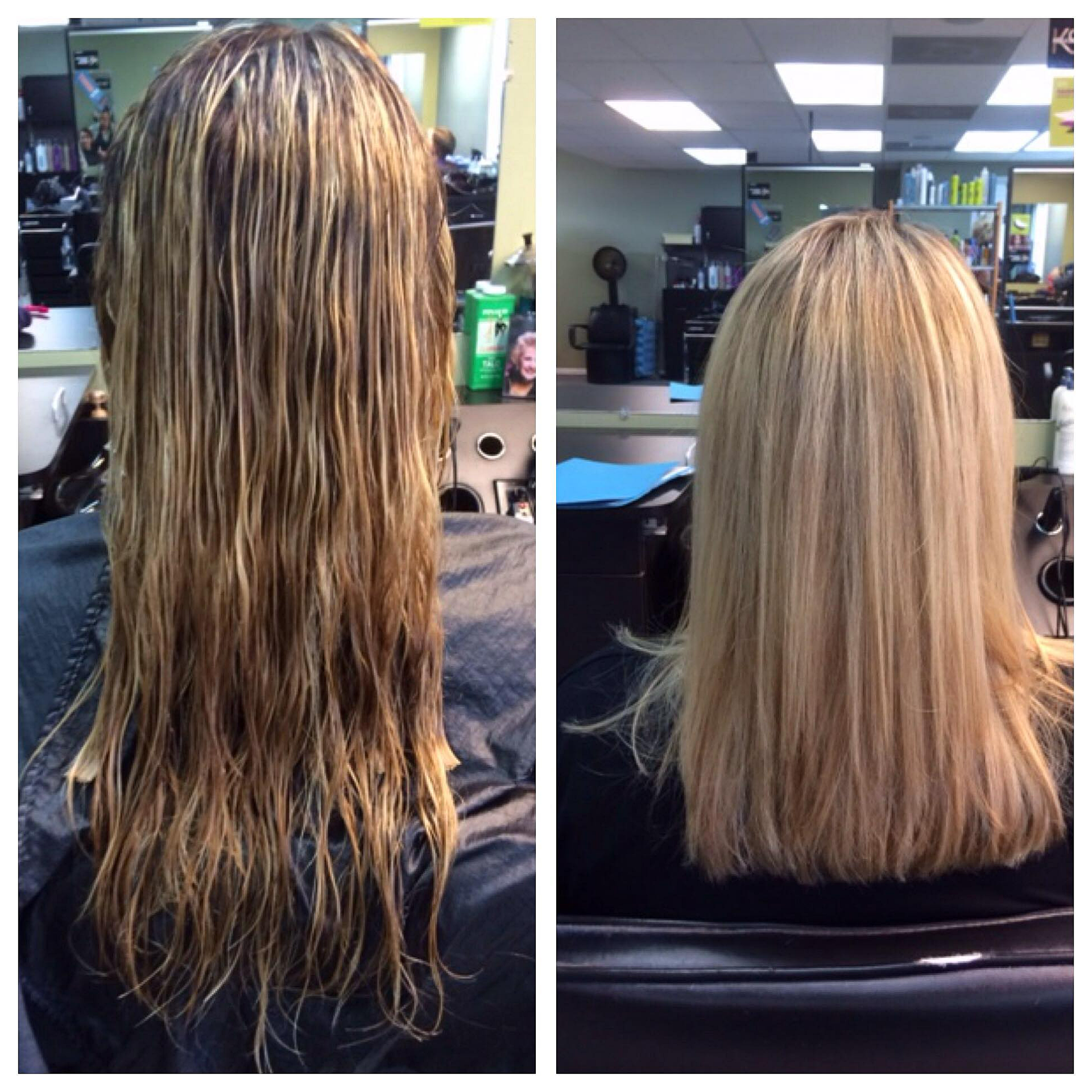 Hair trimming and straightening