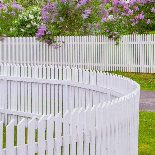 White vinyl fence