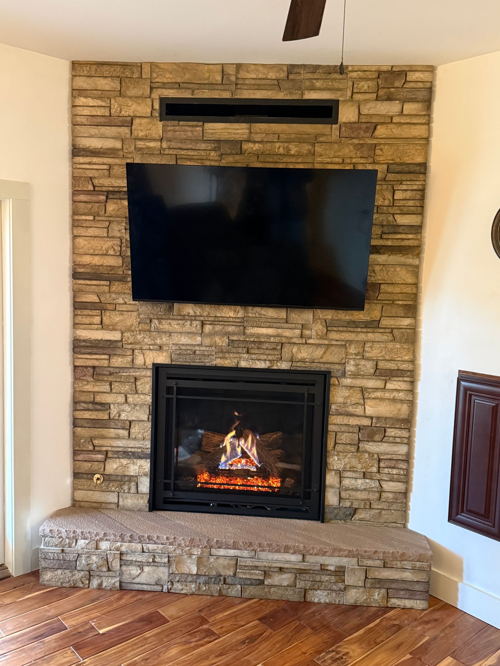 corner fireplace replacement - after