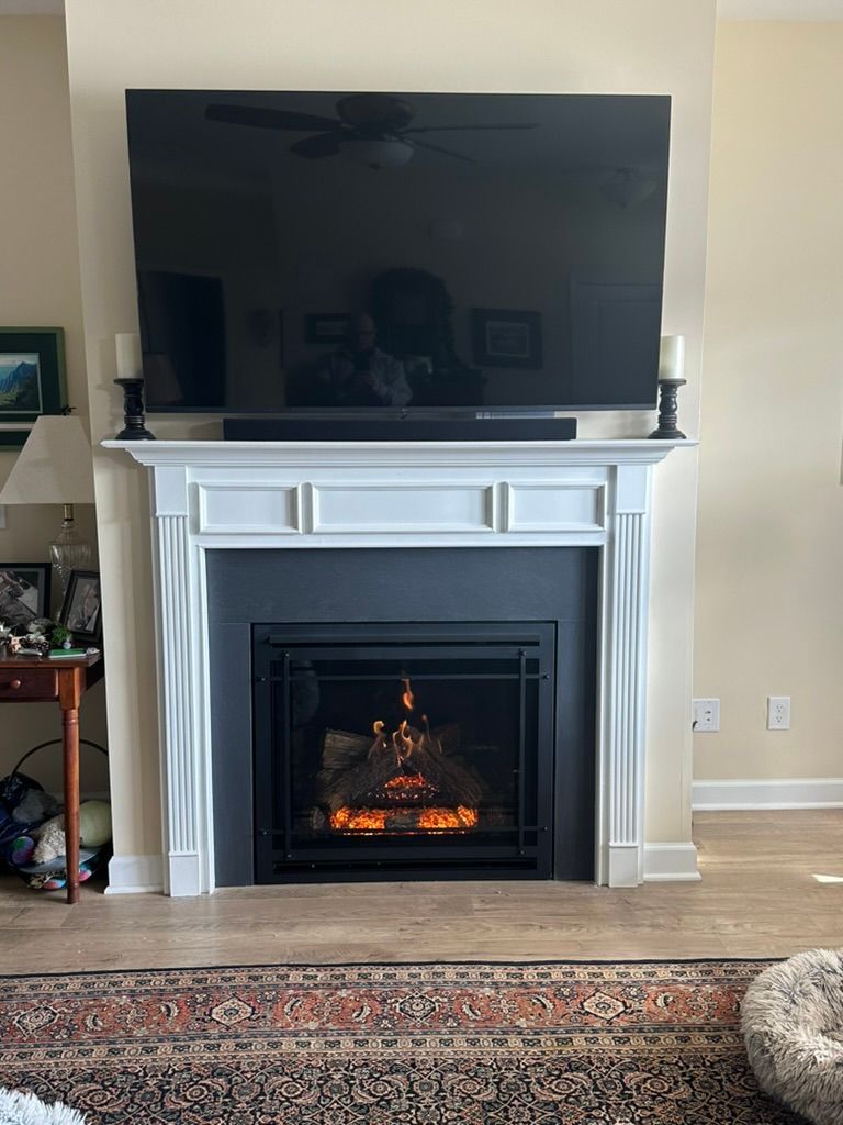 fireplace installation - after