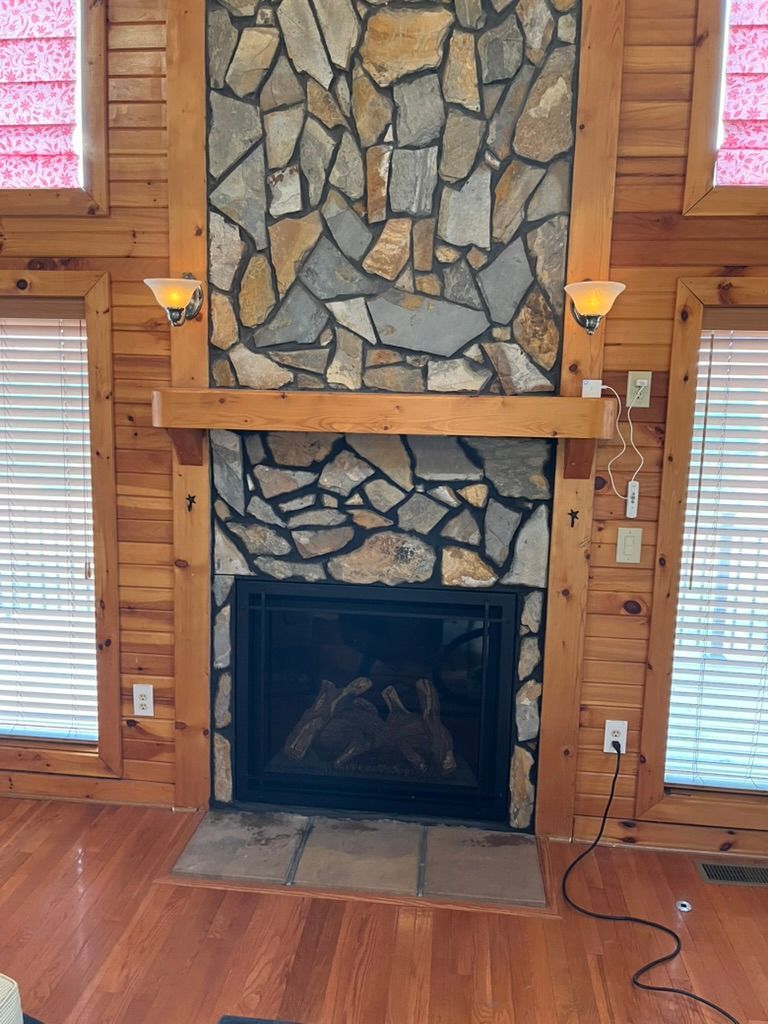 fireplace installation - after