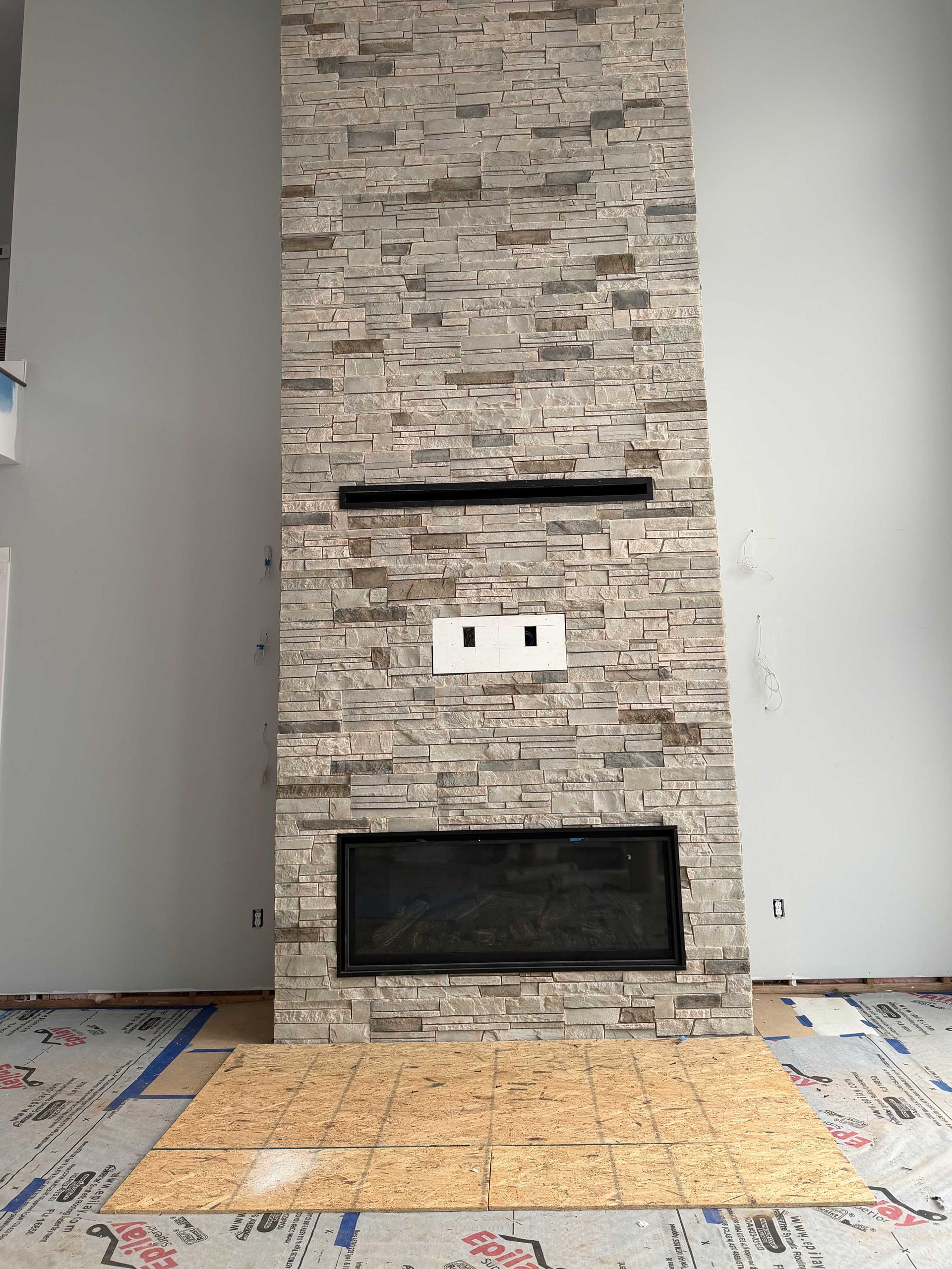 fireplace installation - after