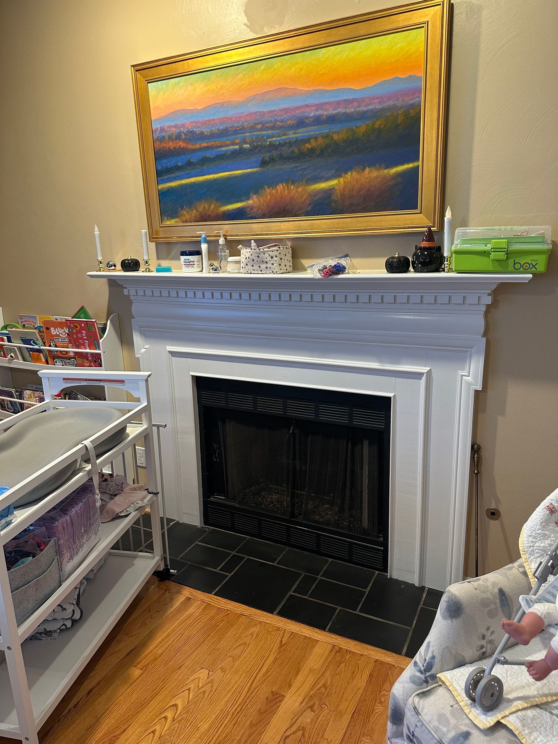 fireplace and mantel replacement - before