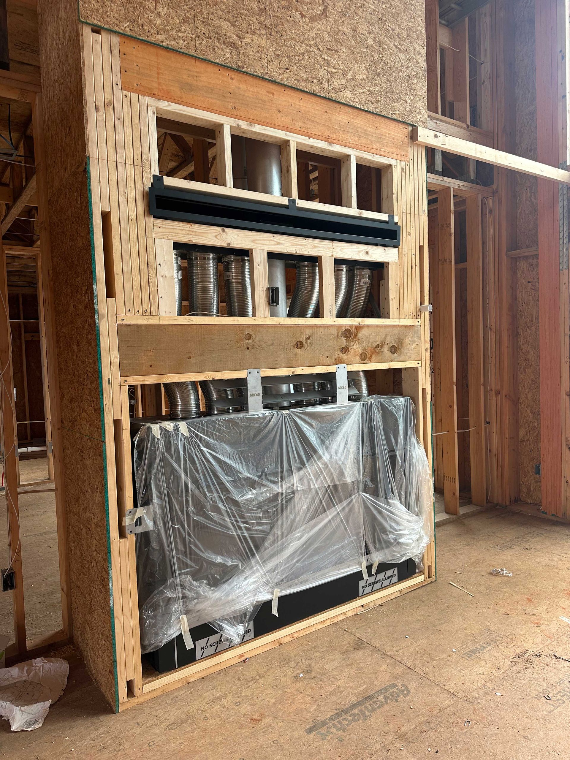 fireplace installation - before