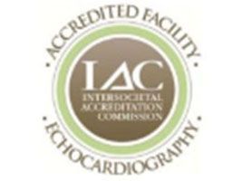 A logo for an accredited facility for echocardiography.