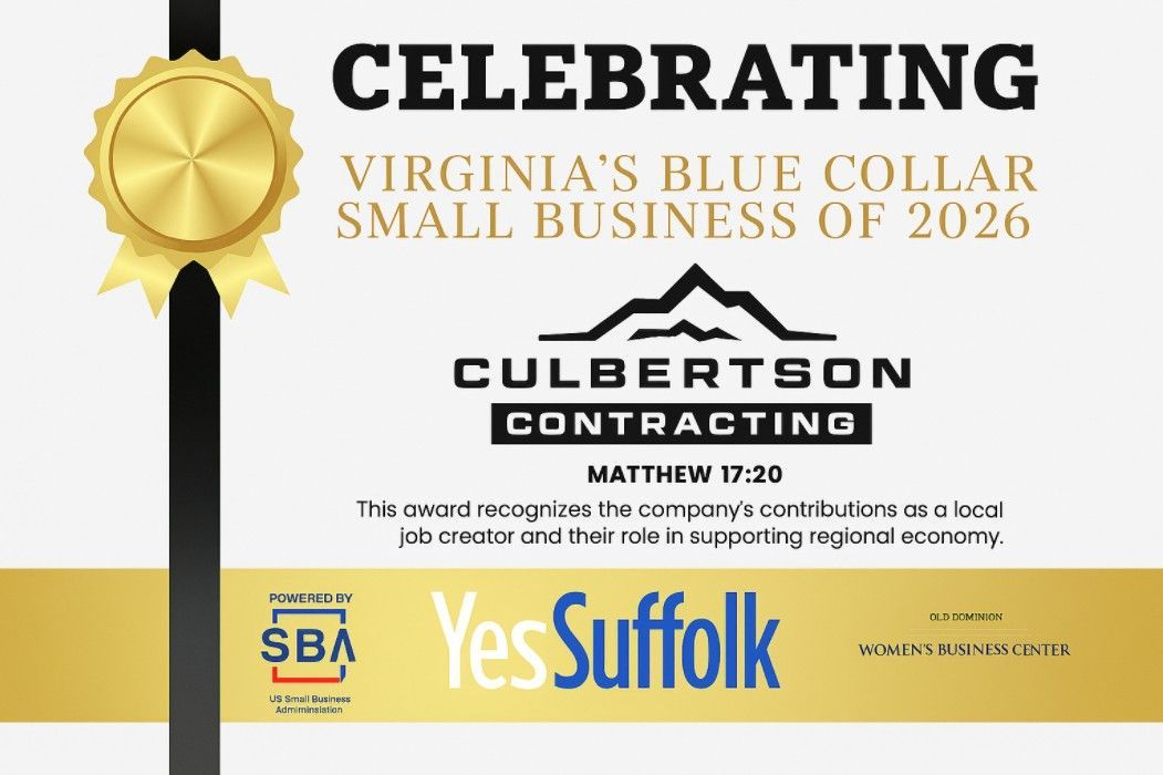 Virginia's award for Blue Collar Small Business of 2026