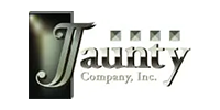 Logo for Jaunty Company, Inc., featuring metallic silver lettering on a black rectangular background.