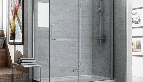 Bathroom shower glass door