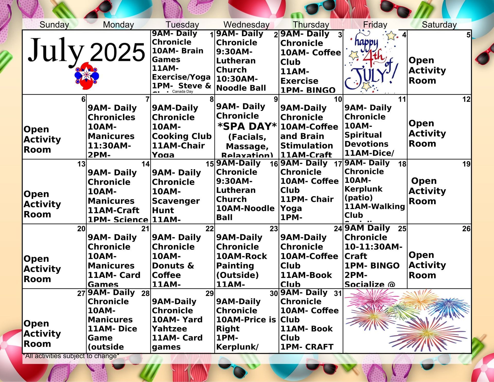 July 2025 Calendar
