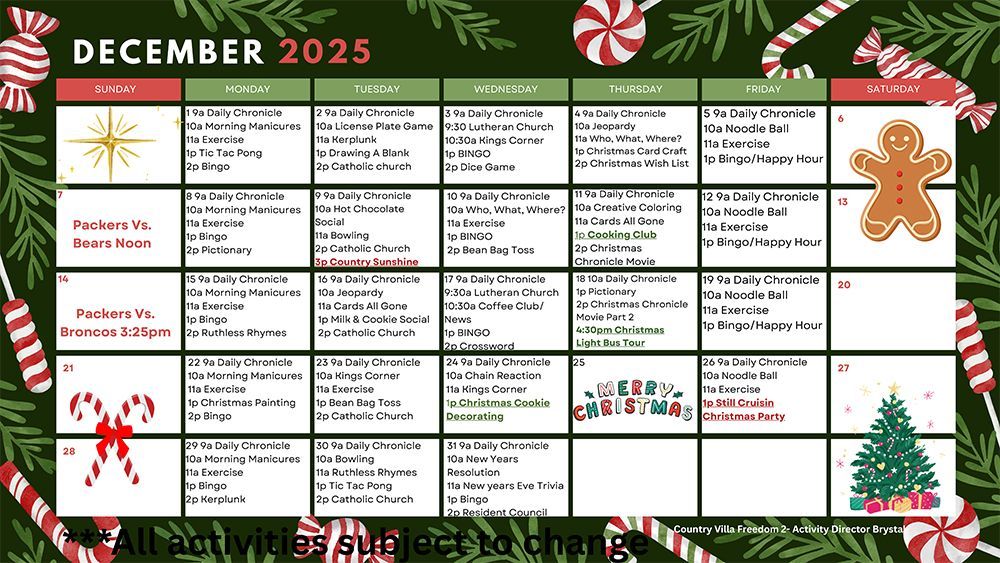 December 2025 Calendar