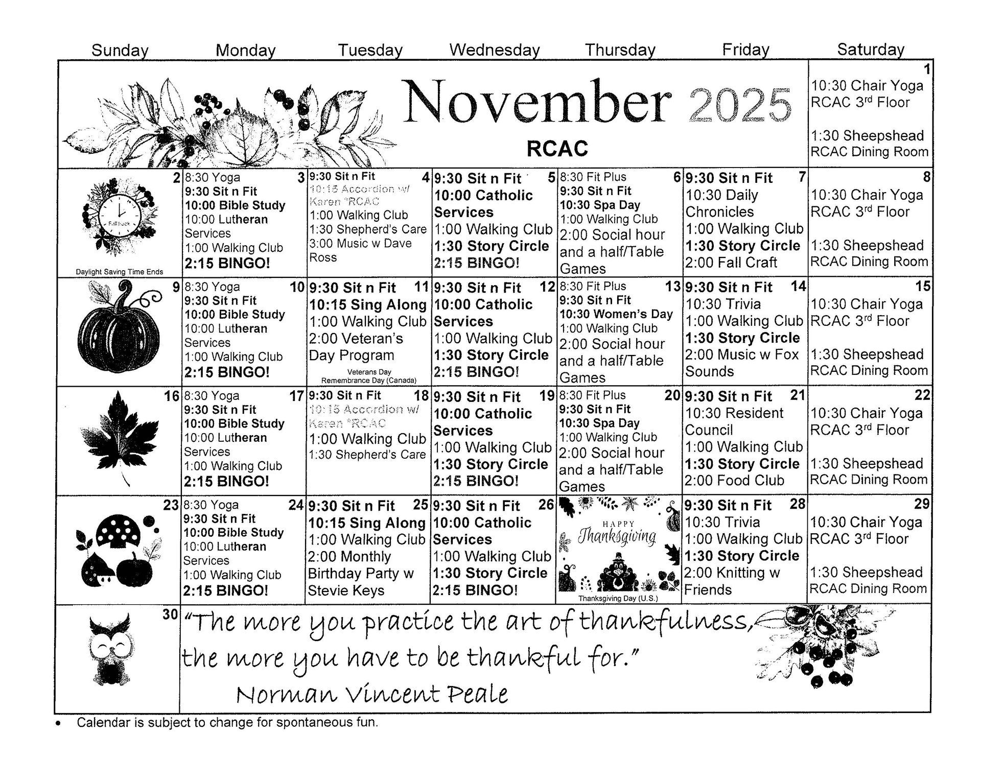November 2025 calendar