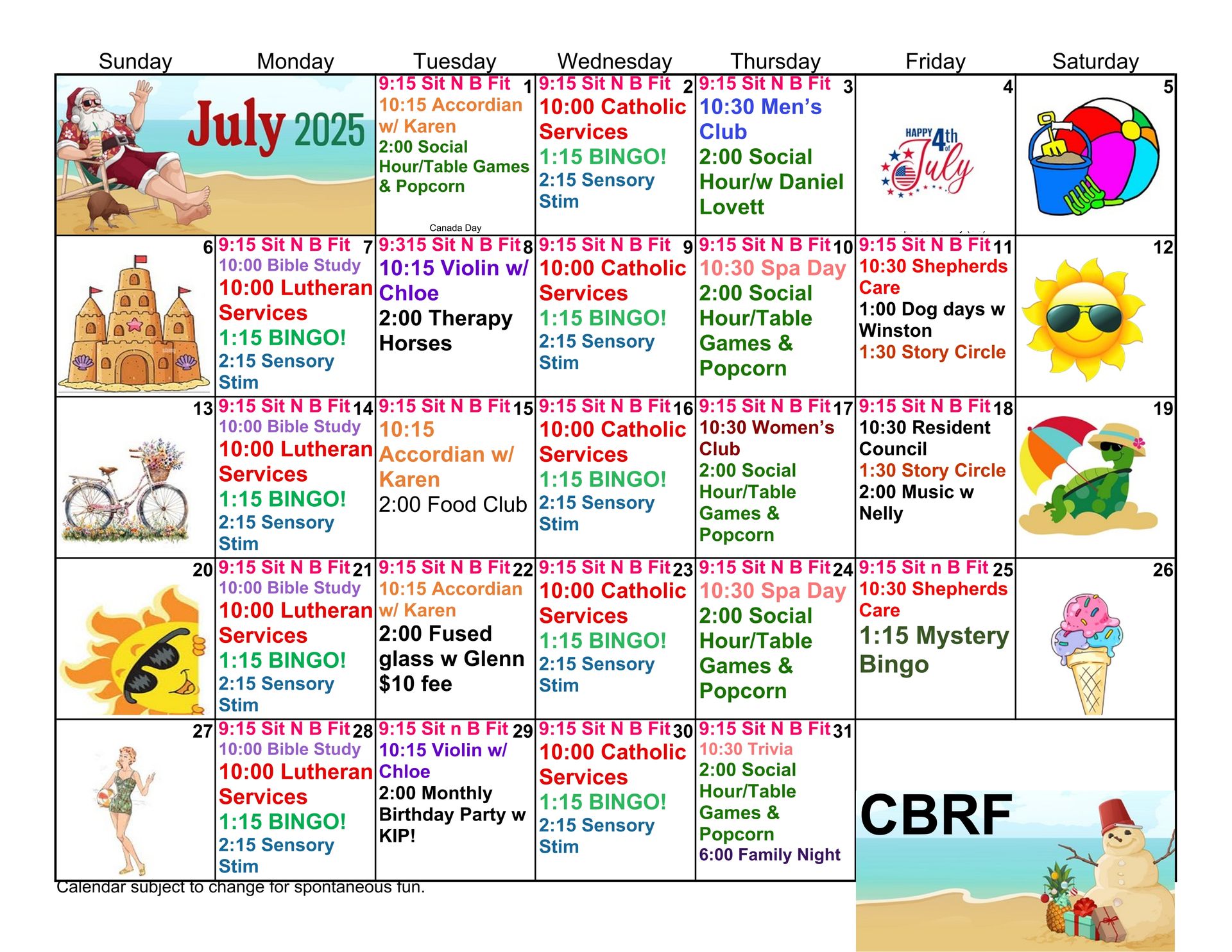 July 2025 Calendar