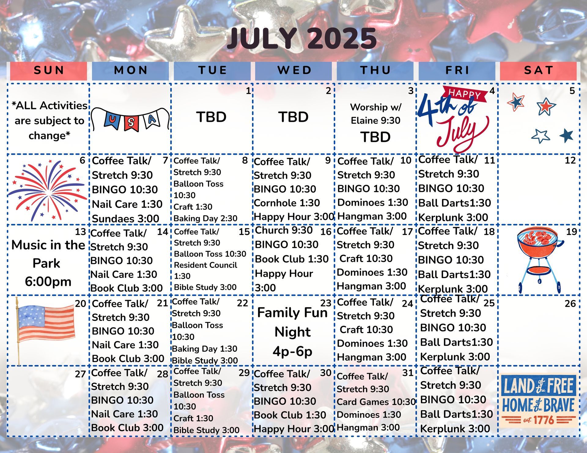 July 2025 Calendar