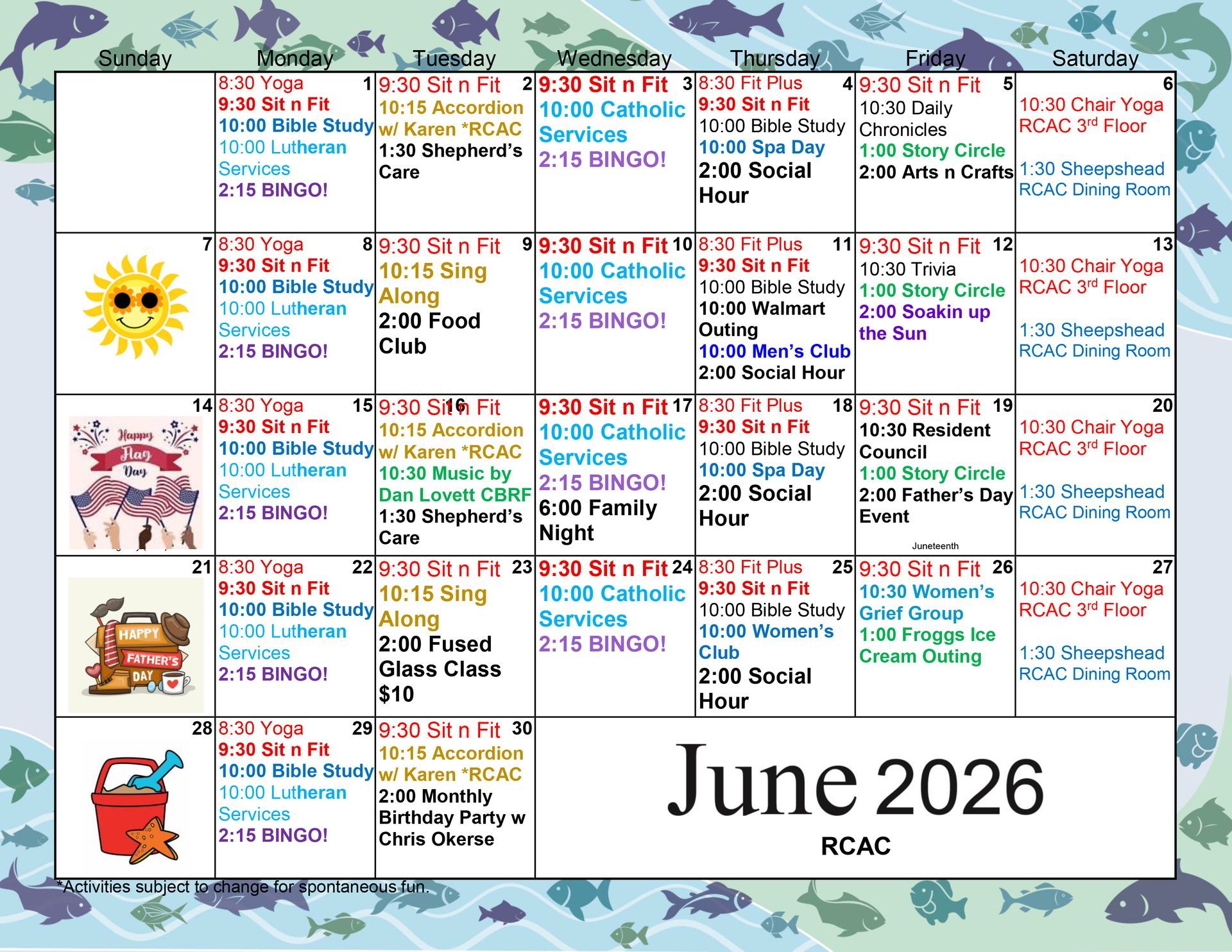 June 2026 RCAC Calendar