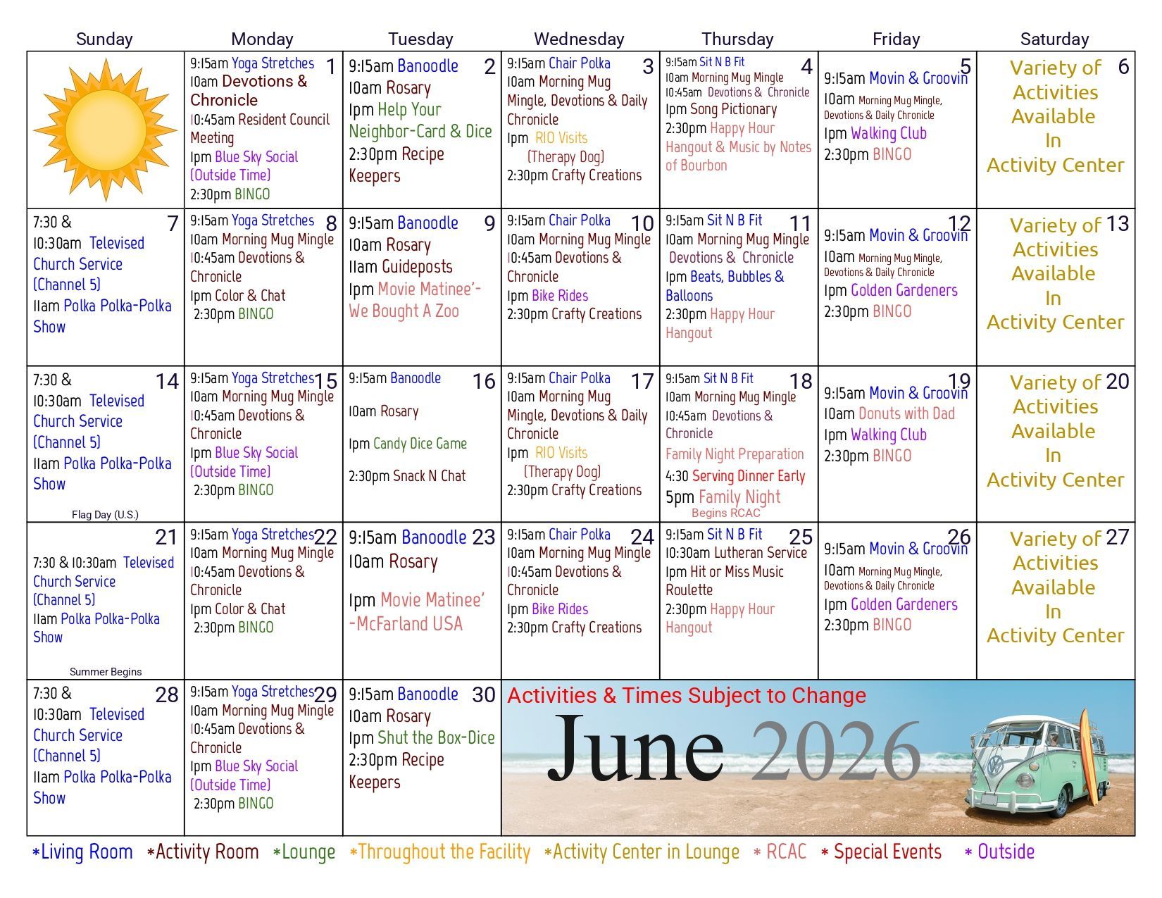 June Calendar